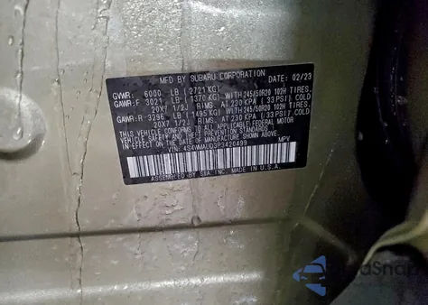 2023 Subaru Ascent Limited z USA, uszkodzony, nr VIN 4S4WMAUD3P3420499